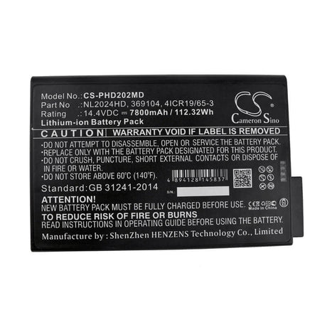 14.4V, Li-ion, 7800mAh, Medical battery fits Artisan, Siemens, Esaote, Hamilton, Ni2020, Pms Lasair Ii 310, Pms Lasair Ii 310b, 112.32Wh Medical Cameron Sino Technology Limited (Medical)