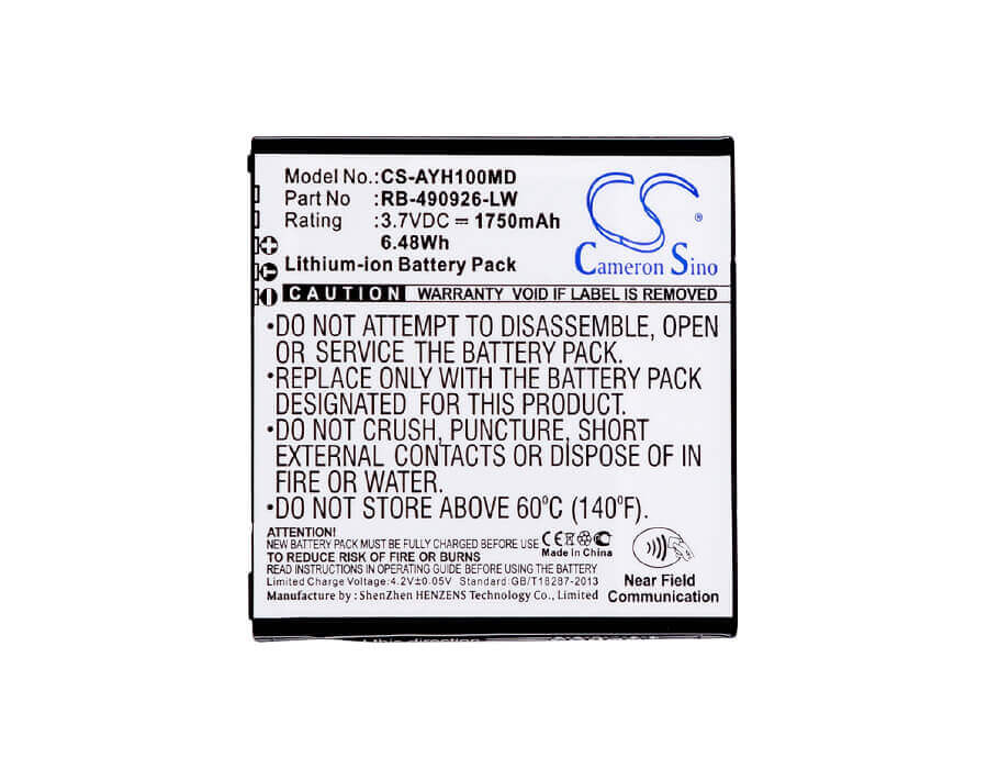 3.7V, Li-ion, 1750mAh, Medical battery fits Ascom, 490926a, Myco, Myco Sh1 Vowifi, 6.48Wh Medical Cameron Sino Technology Limited (Medical)