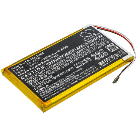 3.8V, Li-Polymer, 3300mAh, Media Player battery fits Astell&kern, Cp-ak380, Ak300, Ak380, 12.54Wh Media Player Cameron Sino Technology Limited