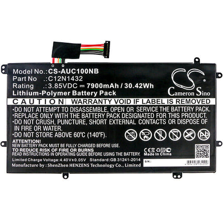 Battery For Asus, 90nl0971-m00290, C100pa, 3.85v, 7900mah - 30.42wh Notebook, Laptop Cameron Sino Technology Limited   