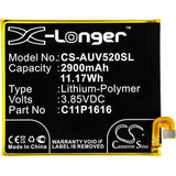 3.85V, Li-Polymer, 2900mAh, SmartPhone battery fits Asus, 0b200-02480000, A006, V520kl, 11.17Wh Mobile, SmartPhone Cameron Sino Technology Limited (Smartphone)