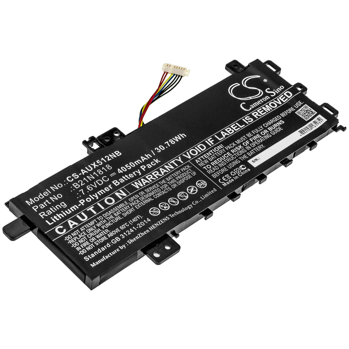 Notebook battery For Asus, Asus X712fa-gc102t, R564dk, V5000fa 7.6v, 4050mah - 30.78wh Notebook, Laptop Cameron Sino Technology Limited