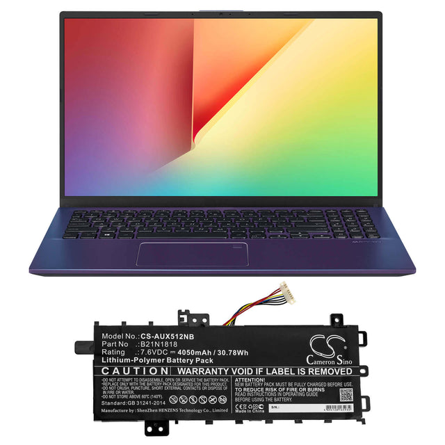 Notebook battery For Asus, Asus X712fa-gc102t, R564dk, V5000fa 7.6v, 4050mah - 30.78wh Notebook, Laptop Cameron Sino Technology Limited