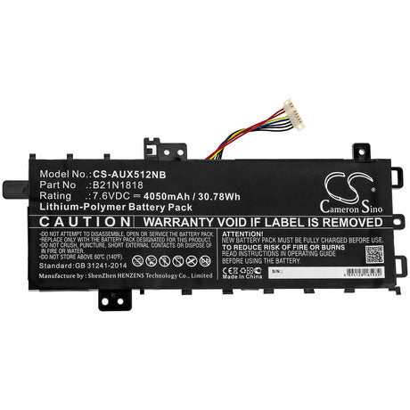 Notebook battery For Asus, Asus X712fa-gc102t, R564dk, V5000fa 7.6v, 4050mah - 30.78wh Notebook, Laptop Cameron Sino Technology Limited