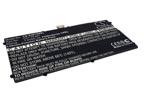 7.4V, Li-Polymer, 3350mAh, Tablet battery fits Asus, C21-tf201p, Ee Pad Tf700, Eee Pad Tf201, 24.79Wh Tablet Cameron Sino Technology Limited