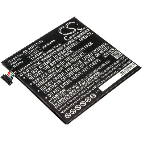 3.8V, Li-Polymer, 3900mAh, Tablet battery fits Asus, 0b200-01260000, Fe170cg, Fe175cg, 14.82Wh Tablet Cameron Sino Technology Limited