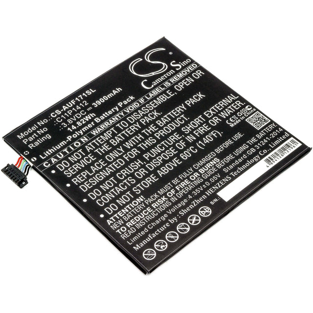 3.8V, Li-Polymer, 3900mAh, Tablet battery fits Asus, 0b200-01260000, Fe170cg, Fe175cg, 14.82Wh Tablet Cameron Sino Technology Limited