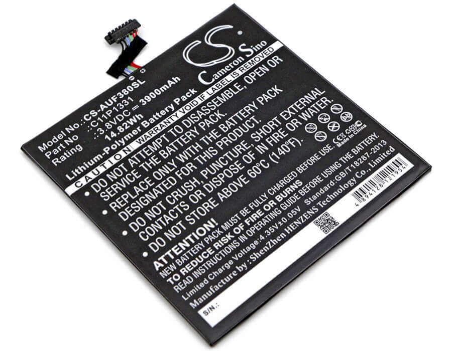 3.8V, Li-Polymer, 3900mAh, Tablet battery fits Asus, C11p1331, Fe380cg, Fonepad 8 Dual Sim, 14.82Wh Tablet Cameron Sino Technology Limited