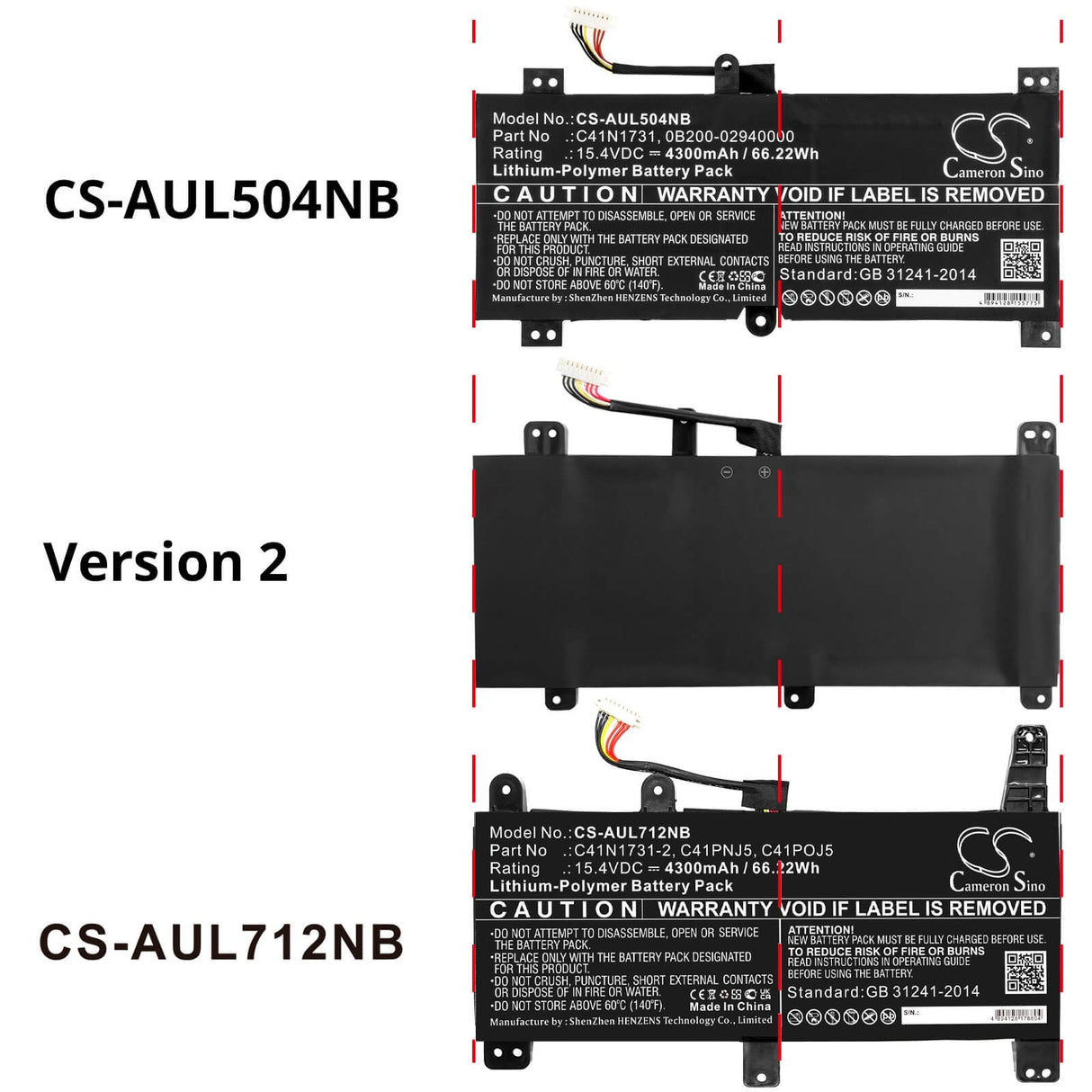 Notebook Battery For Asus, G515gv, G515gw, G715gv 15.4v, 4300mah - 66.22wh Notebook, Laptop Cameron Sino Technology Limited