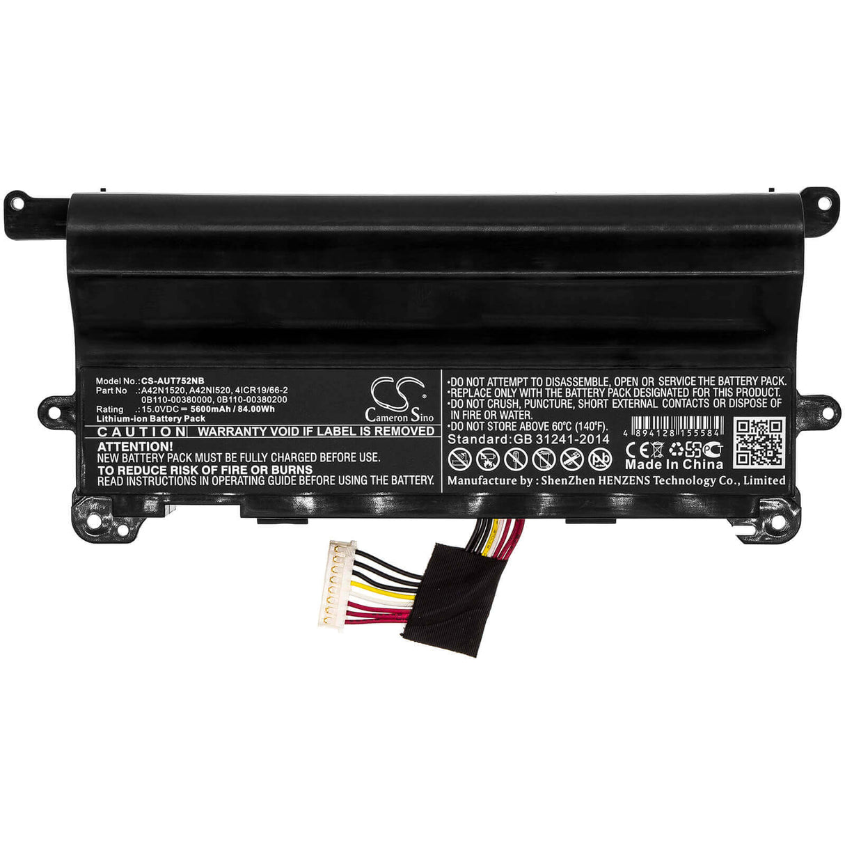 Battery For Asus, G752vs, G752vs-ba184t, G752vs-ba185t 15v, 5600mah - 84.00wh Notebook, Laptop Cameron Sino Technology Limited   