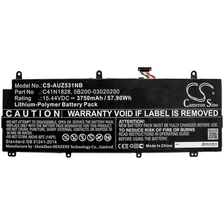 Battery For Asus, Gx531gv, Gx531gw, Gx531gw-78a27cb1 15.44v, 3750mah - 57.90wh Notebook, Laptop Cameron Sino Technology Limited   