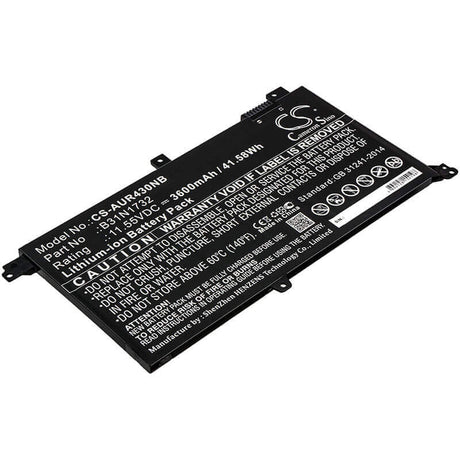 Notebook Battery For Asus, X571L, K430fn, K430uf 11.55v, 3600mah - 41.58wh Notebook, Laptop Cameron Sino Technology Limited