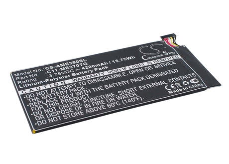 3.75V, Li-Polymer, 4200mAh, Tablet battery fits Asus, C11-me370tg, Me370tg, 15.75Wh Tablet Cameron Sino Technology Limited