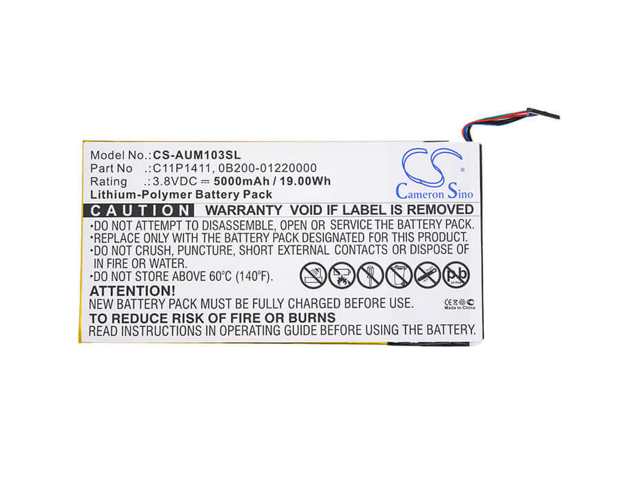 3.8V, Li-Polymer, 5000mAh, Tablet battery fits Asus, 0b200-01220000, K01e, Me0310k 1b, 19.00Wh Tablet Cameron Sino Technology Limited