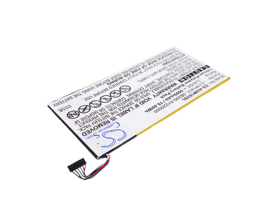 3.8V, Li-Polymer, 5000mAh, Tablet battery fits Asus, 0b200-01220000, K01e, Me0310k 1b, 19.00Wh Tablet Cameron Sino Technology Limited