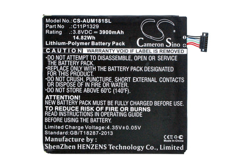 3.8V, Li-Polymer, 3900mAh, Tablet battery fits Asus, 0b200-01020000, Ast21, Fonepad 8 (fe380c), 14.82Wh Tablet Cameron Sino Technology Limited