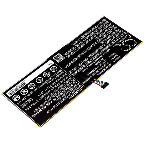 3.7V, Li-Polymer, 6700mAh, Tablet battery fits Asus, 0b200-01580000, K00a, Me302c, 24.79Wh Tablet Cameron Sino Technology Limited