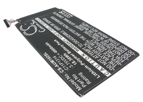 3.75V, Li-Polymer, 4900mAh, Tablet battery fits Asus, C11p1314, K00f, Me102, 18.38Wh Tablet Cameron Sino Technology Limited