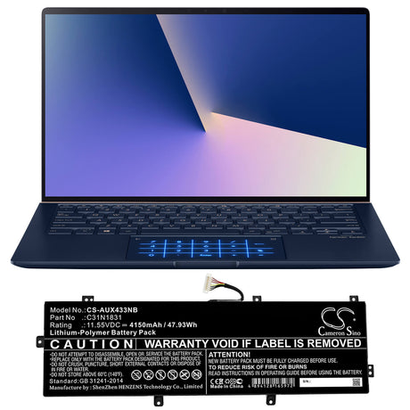 Battery For Asus, P3540fa, P3540fa-0091a8265u, P3540fa-0101a8565u 11.55v, 4150mah - 47.93wh Notebook, Laptop Cameron Sino Technology Limited   