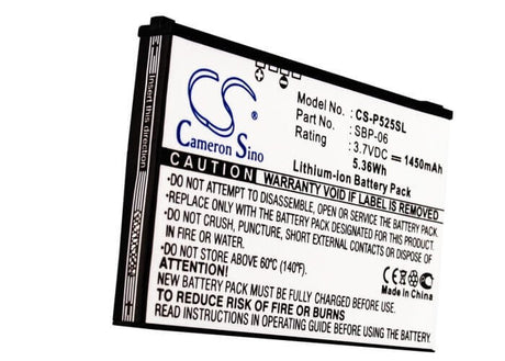 3.7V, Li-ion, 1450mAh, SmartPhone battery fits Asus, Sbp-06, Mars Ii, P525, 5.37Wh Mobile, SmartPhone Cameron Sino Technology Limited (Suspended)