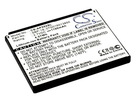 3.7V, Li-ion, 1100mAh, SmartPhone battery fits Asus, Sbp-18, P552v, P552w, 4.07Wh Mobile, SmartPhone Cameron Sino Technology Limited (Smartphone)