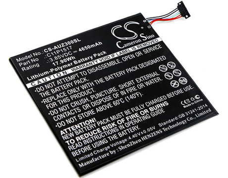 3.85V, Li-Polymer, 4650mAh, Tablet battery fits Asus, 0b200-01580200, Pad Zenpad Zenpad 10 Z0310m, Pad Zenpad Zenpad 10 Z300m, 17.90Wh Tablet Cameron Sino Technology Limited