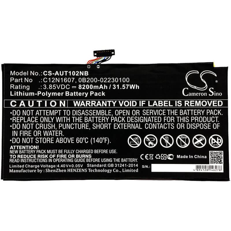 Notebook Battery For Asus, T102h, T102ha 3.85v, 8200mah - 31.57wh Notebook, Laptop Cameron Sino Technology Limited