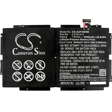 Battery For Asus, T300fa-dh12, T300fa-dh12t-ca, T300fa-fe001h 7.6v, 3900mah - 29.64wh Notebook, Laptop Cameron Sino Technology Limited   