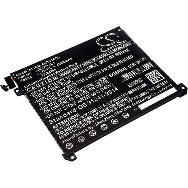 7.6V, Li-Polymer, 4900mAh, Tablet battery fits Asus, 0b200-00570200, T300chi, T300chi_c, 37.24Wh Tablet Cameron Sino Technology Limited
