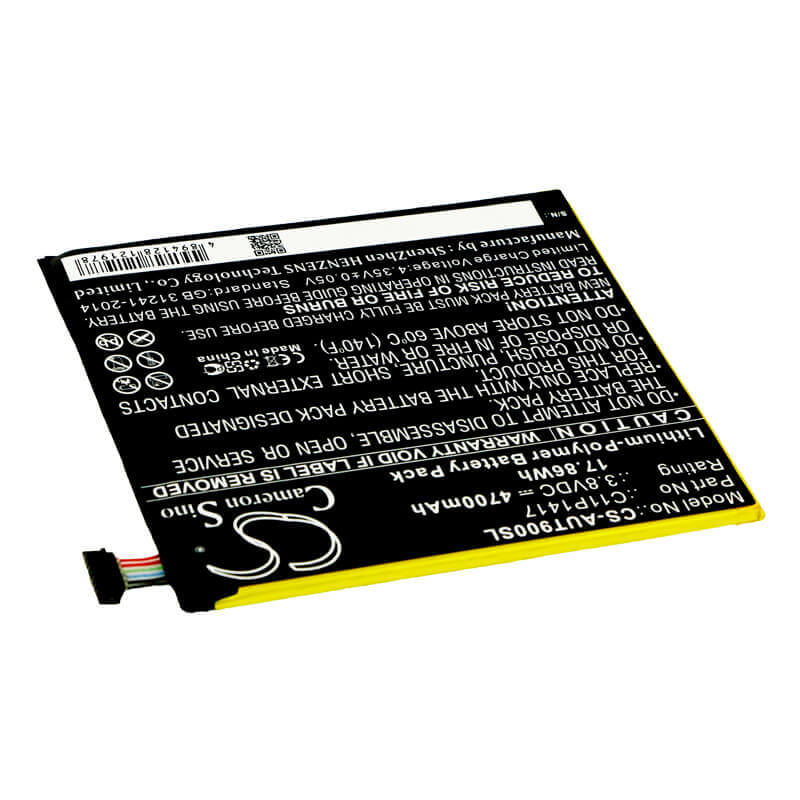 3.8V, Li-Polymer, 4700mAh, Tablet battery fits Asus, 0b200-01290000, Ansformer Book T90 Chi, Transformer Book T90, 17.86Wh Tablet Cameron Sino Technology Limited