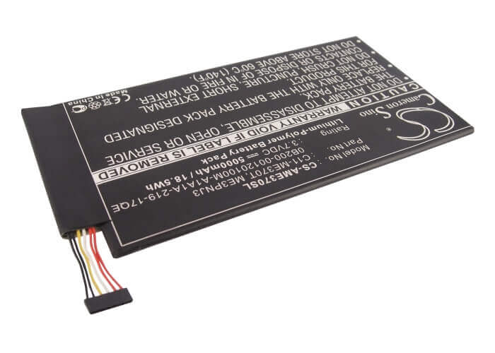 3.7V, Li-Polymer, 5000mAh, Tablet battery fits Asus, C11-me301t, 110-0329h, K001, 18.50Wh Tablet Cameron Sino Technology Limited