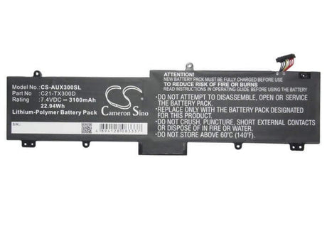 7.4V, Li-Polymer, 3100mAh, Tablet battery fits Asus, 0b200-00310100, Transformer Book Tx300, Transformer Book Tx300c, 22.94Wh Tablet Cameron Sino Technology Limited