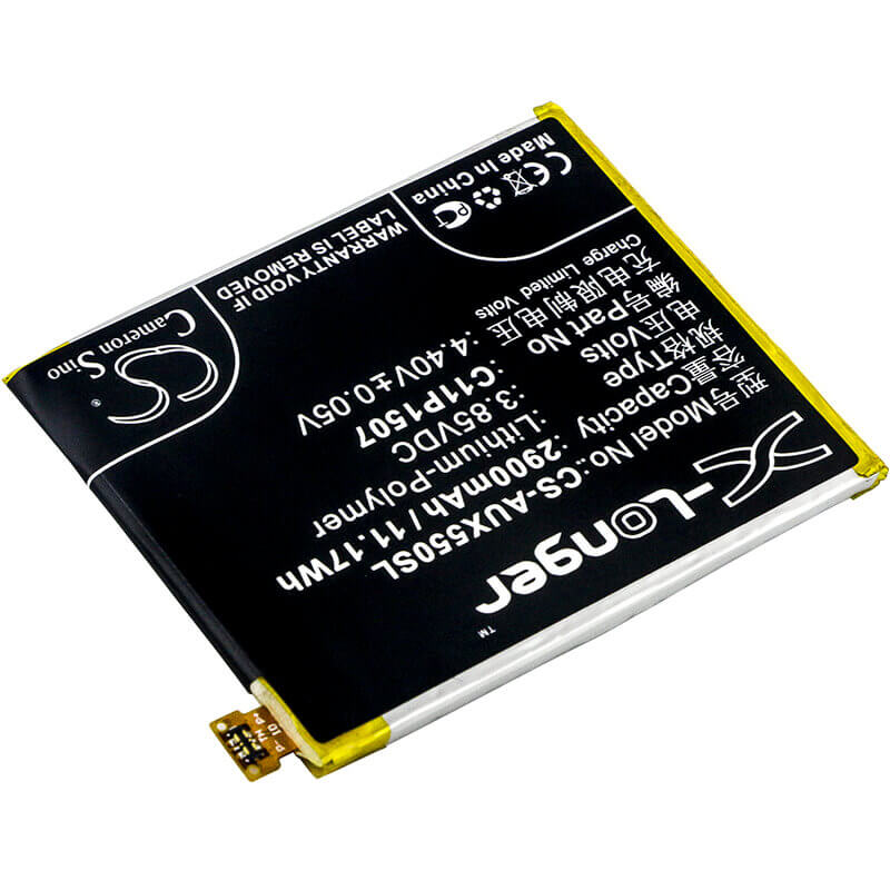 3.85V, Li-Polymer, 2900mAh, SmartPhone battery fits Asus, 0b200-01670100, X550, Zenfone Zoom, 11.17Wh Mobile, SmartPhone Cameron Sino Technology Limited (Smartphone)