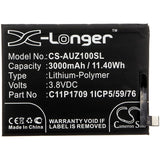 3.8V, Li-Polymer, 3000mAh, SmartPhone battery fits Asus, C11p1709 1icp5/59/76, X00rd, Za550kl, 11.4Wh Mobile, SmartPhone Cameron Sino Technology Limited (Smartphone)
