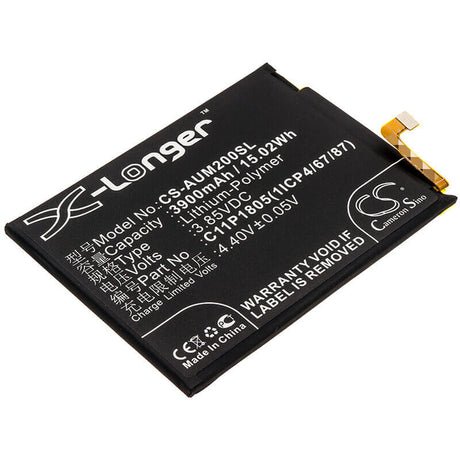 3.85V, Li-Polymer, 3900mAh, SmartPhone battery fits Asus, C11p1805(1icp4/67/87), Zb633kl, Zenfone Max M2, 15.02Wh Mobile, SmartPhone Cameron Sino Technology Limited (Smartphone)