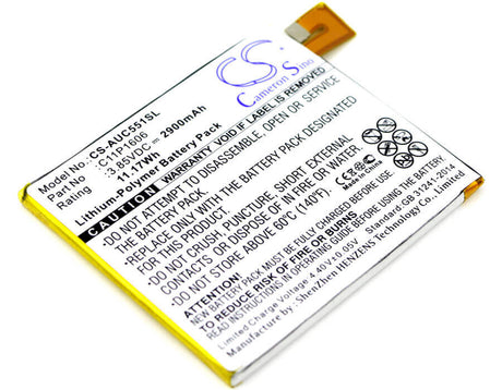 3.85V, Li-Polymer, 2900mAh, SmartPhone battery fits Asus, 0b200-02250000, Zc551kl, Zenfone 3 Laser, 11.17Wh Mobile, SmartPhone Cameron Sino Technology Limited (Smartphone)