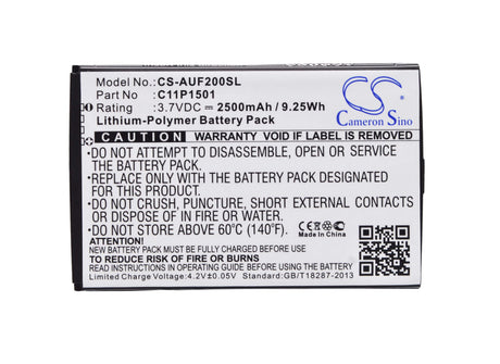 3.7V, Li-Polymer, 2500mAh, SmartPhone battery fits Asus, 0b200-01770200, Z00d, Z00ud, 9.25Wh Mobile, SmartPhone Cameron Sino Technology Limited (Smartphone)