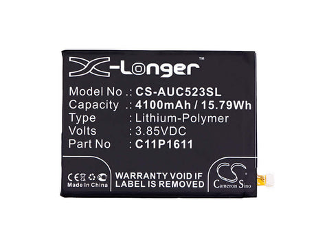 3.85V, Li-Polymer, 4100mAh, SmartPhone battery fits Asus, 0b200-02300000, Zc520tl, Zenfone 3 Max 5.2, 15.79Wh Mobile, SmartPhone Cameron Sino Technology Limited (Smartphone)