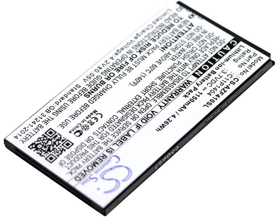 3.7V, Li-ion, 1150mAh, SmartPhone battery fits Asus, C11p1404, Zenfone 4 A400cg, Zenfone 4 Pf400cg, 4.26Wh Mobile, SmartPhone Cameron Sino Technology Limited (Smartphone)