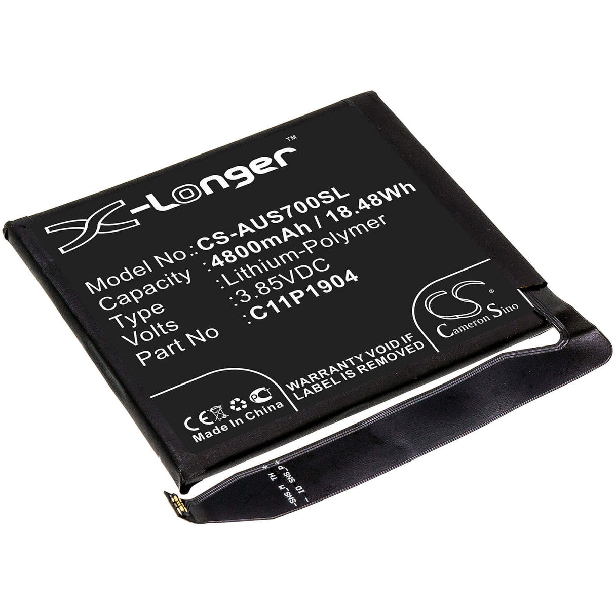 3.85V, Li-Polymer, 4800mAh, SmartPhone battery fits Asus, 0b200-03740200, Zenfone 7, Zenfone 7 Pro, 18.48Wh Mobile, SmartPhone Cameron Sino Technology Limited (Smartphone)