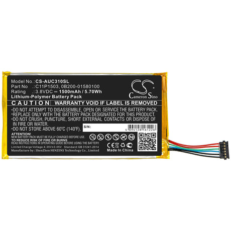 3.8V, Li-Polymer, 1500mAh, Tablet battery fits Asus, 0b200-01580100, Zenpad 10 Lte, Zenpad 10 Z300cl, 5.70Wh Tablet Cameron Sino Technology Limited (Suspended)