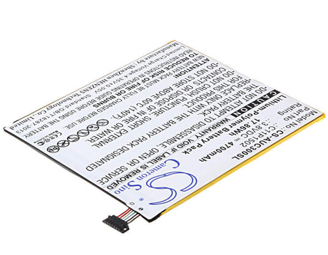 3.8V, Li-Polymer, 4700mAh, Tablet battery fits Asus, C11p1502 ( 1icp3/108/118 ), P023, Z300c, 17.86Wh Tablet Cameron Sino Technology Limited