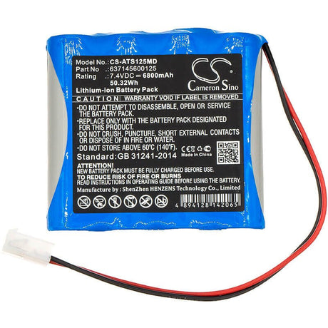 7.4V, Li-ion, 6800mAh, Medical battery fits Atmos, 637145600125, Emergency Suction, 50.32Wh Medical Cameron Sino Technology Limited (Medical)