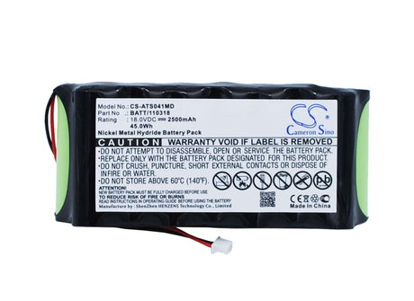 18.0V, Ni-MH, 2500mAh, Medical battery fits Atmos, 120318, Pump Wound S041, 45.0Wh Medical Cameron Sino Technology Limited (Medical)