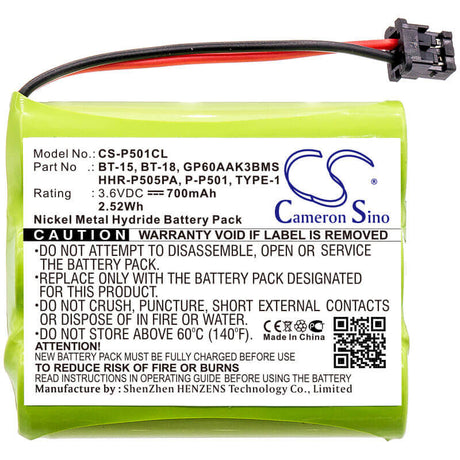 3.6V, Ni-MH, 700mAh, Cordless Phone battery fits Uniden, Sony, Bell Phone, Ge, Gp, Panasonic, Radio Shack, Toshiba, Bbty0300001, 24032x, 401, 2.52Wh Cordless Phone Cameron Sino Technology Limited (Cordless Phone)