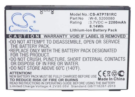 3.7V, Li-ion, 2200mAh, Hotspot battery fits Netgear, At&t, 5200080, Aircard 781s, Unite Pro, 8.14Wh Hotspot Cameron Sino Technology Limited