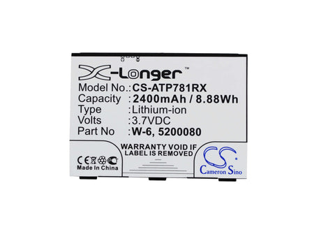 3.7V, Li-ion, 2400mAh, Hotspot battery fits Netgear, At&t, 5200080, Aircard 781s, Unite Pro, 8.88Wh Hotspot Cameron Sino Technology Limited
