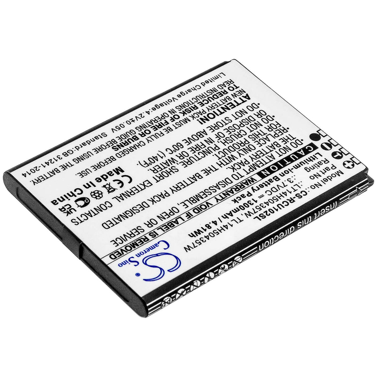 3.7V, Li-ion, 1300mAh, SmartPhone battery fits At&t, Cricket, Cingular, Lt14h504357w, Flip Iv, U102aa, 4.81Wh Mobile, SmartPhone Cameron Sino Technology Limited (Smartphone)