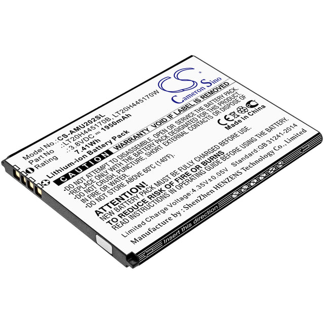 3.8V, Li-ion, 1950mAh, SmartPhone battery fits At&t, Lt20h445170b, Maestro, U202aa, 7.41Wh Mobile, SmartPhone Cameron Sino Technology Limited (Smartphone)