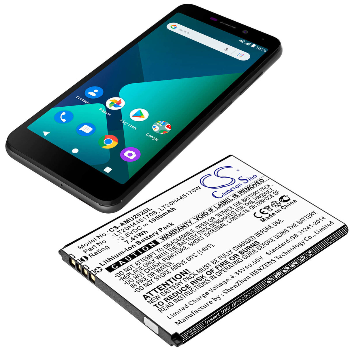 3.8V, Li-ion, 1950mAh, SmartPhone battery fits At&t, Lt20h445170b, Maestro, U202aa, 7.41Wh Mobile, SmartPhone Cameron Sino Technology Limited (Smartphone)